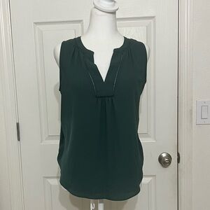 LOFT Dark Green Sleeveless Blouse